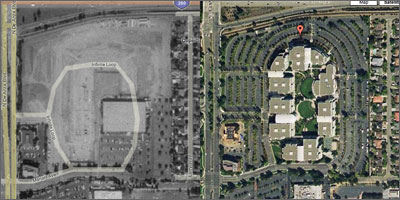apple HQ on msn virtual earth vs google maps